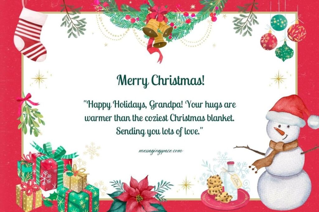Cute Merry Christmas Text Greetings for Grandpa