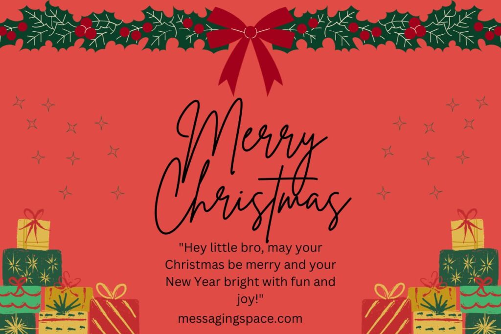 Cute Merry Christmas Text SMS for Younger Brother