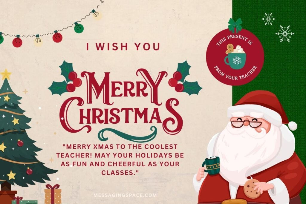 Cute Merry Christmas Text Wishes for Teacher