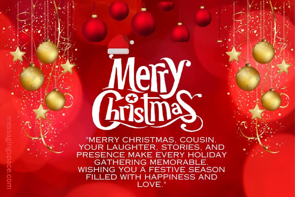 Long Merry Christmas Greetings for Female Cousin