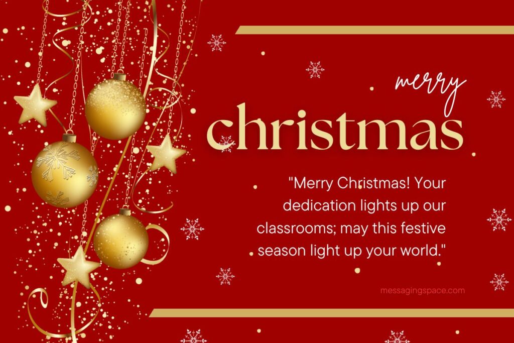 Merry Christmas Messages For Teacher
