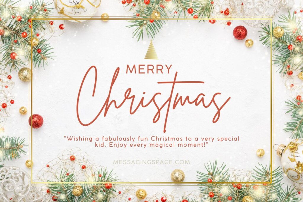 Cute Merry Christmas Text Greetings for Children